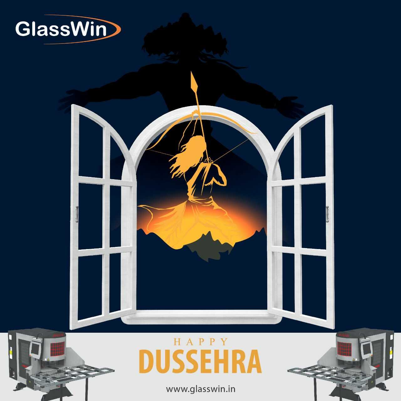 happy-dussehra,-festival-design-for-glass-manufacturing-machine