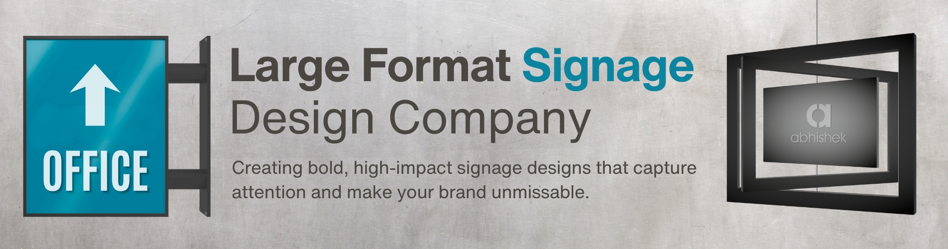 signage design company india, large format signage design, outdoor signboard design, retail shop signage graphics