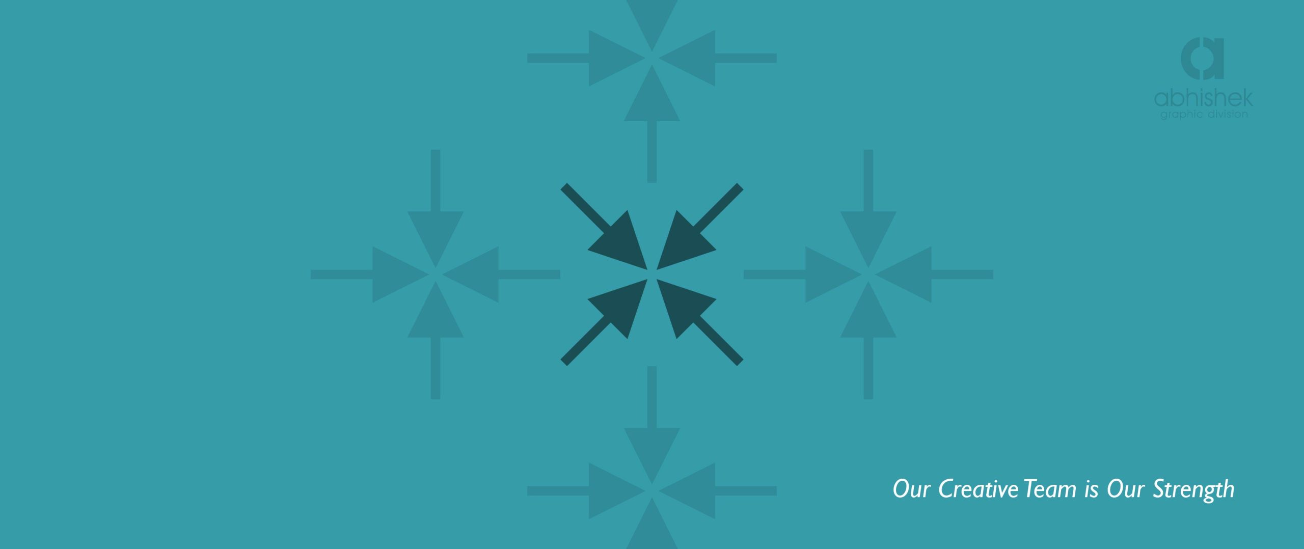 creative design team collaboration representing strength of Abhishek Graphics agency